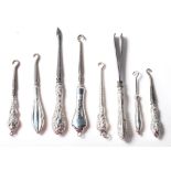 SILVER BUTTON HOOKS TWEEZERS