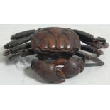 A vintage late 20th Century cast metal bronze coloured crab having fully articulated jointed legs