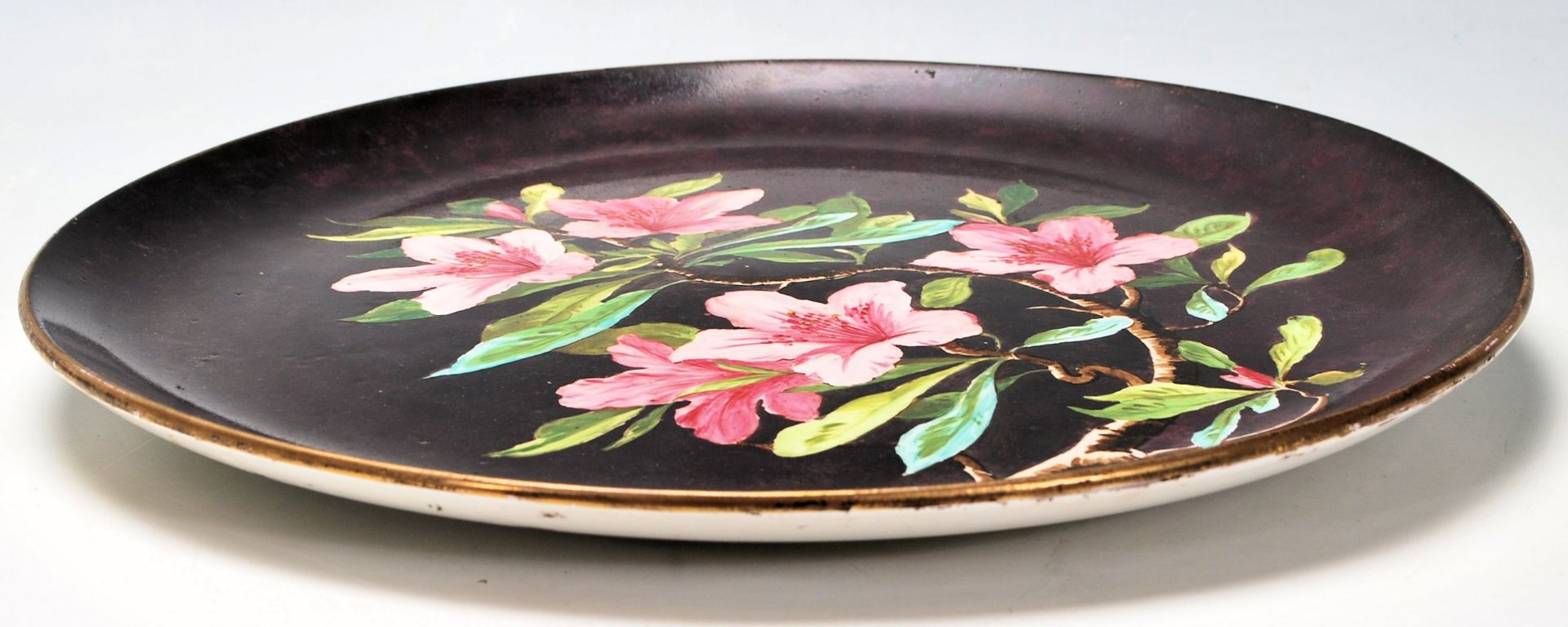 Victorian Aesthetic Movement Floral Wall Charger Plate - Bild 5 aus 5