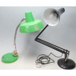 An amazing retro 20th century black anglepoise lamp / desk lamp with circular base, together with