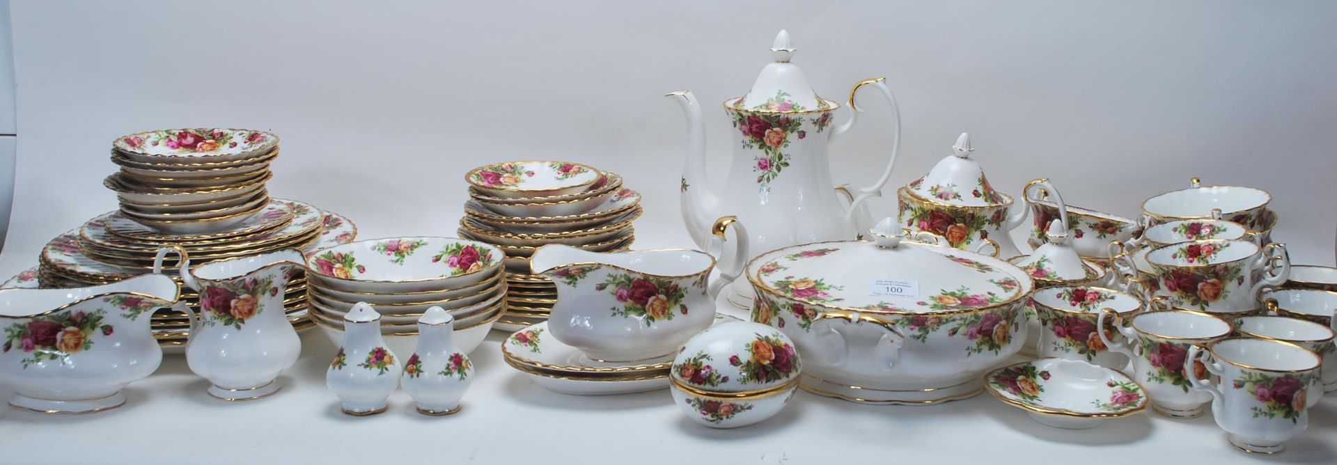 A very large Royal Albert bone china tea service / dining service in the Old Country Roses pattern