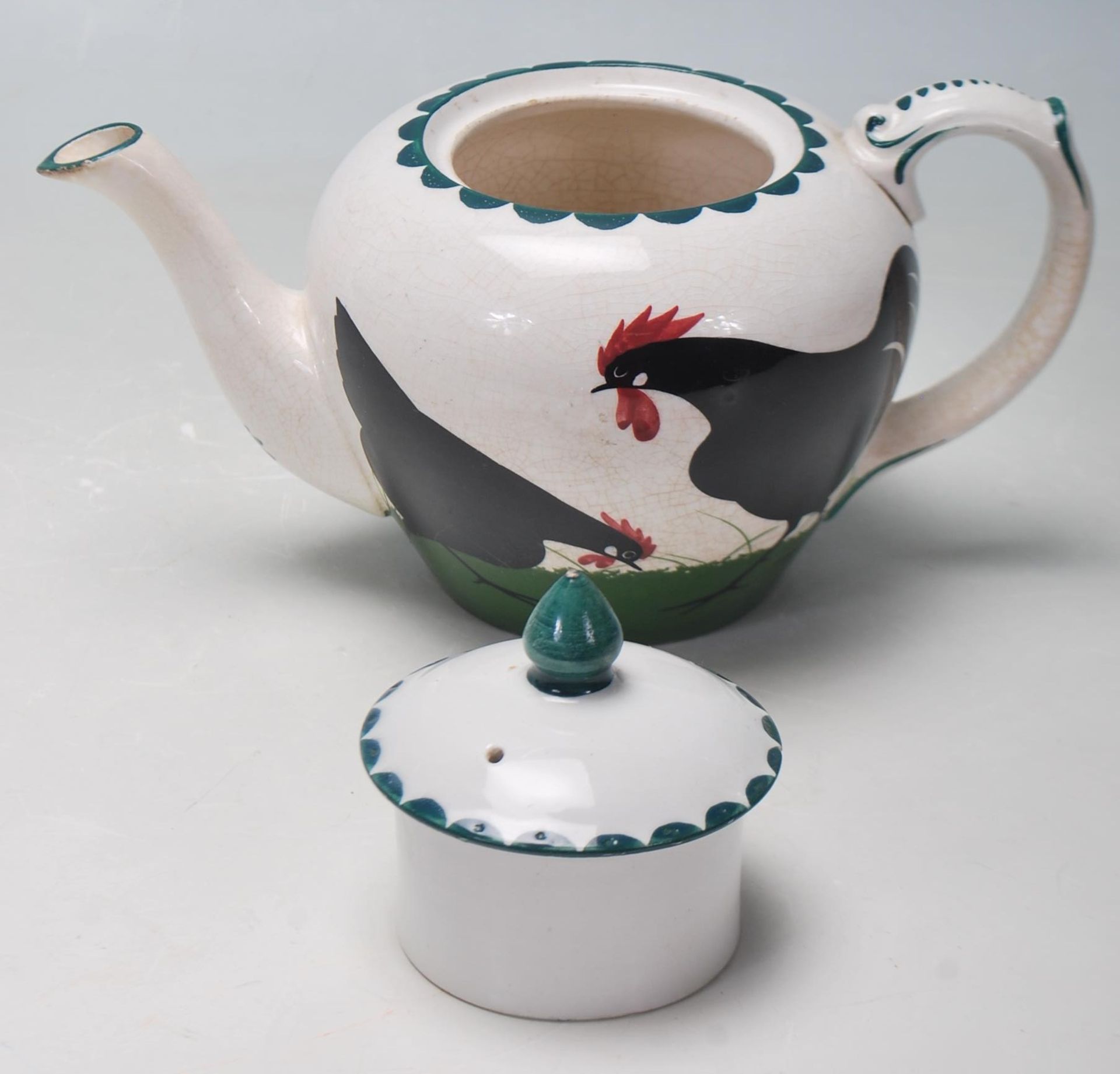 A RARE 20TH CENTURY BRISTOL POTTERY CERAMIC TEAPOT AND CREMER - Bild 2 aus 7