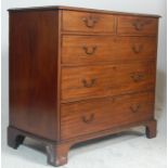 A George III 19th century mahogany chest of drawers. Raised on bracket feet with 2 short over 3 deep