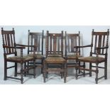 A set of six 1930’s Old Colonial dining chairs comprising of two carver chairs and four normal