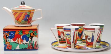 A vintage retro Sadler teapot inspired by Clarice Cliff’s having Art Deco “ Bizarre ware “ patten,