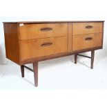 A retro vintage teak wood sideboard / chest of drawers in the manner of G Plan. Having two over