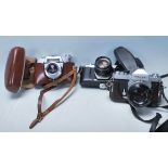 A group of three vintage 20th century 35mm cameras to include Pentax Asahi photograph camera with