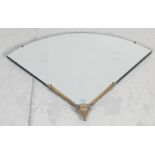 A 1930's Art Deco fan mirror of Odeon - theatre form. The fan shaped frameless wall mirror having