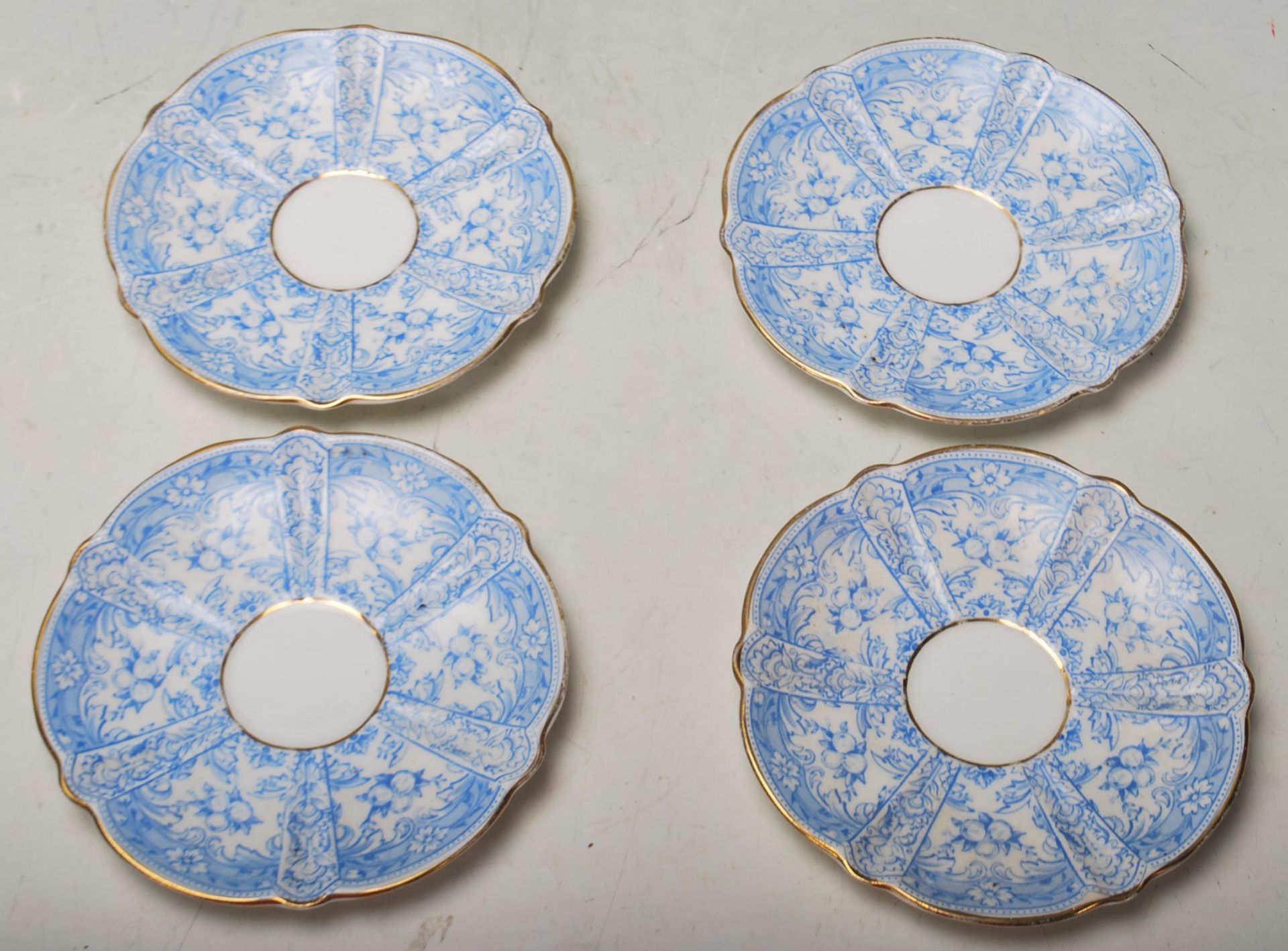 A 19th century Victorian Blue and white Aynsley Engle ceramic tea service for four comprising of - Bild 4 aus 15