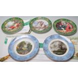 A group of five cabinet plates to include three Limoges Napoleon collectors plates to include ' La