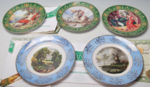 A group of five cabinet plates to include three Limoges Napoleon collectors plates to include ' La