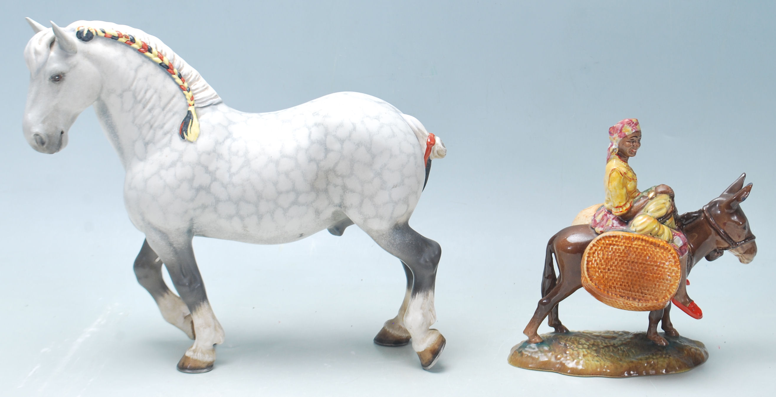 Beswick - A large dapple grey shire horse with a c