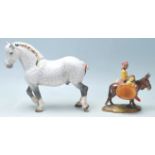 Beswick - A large dapple grey shire horse with a c