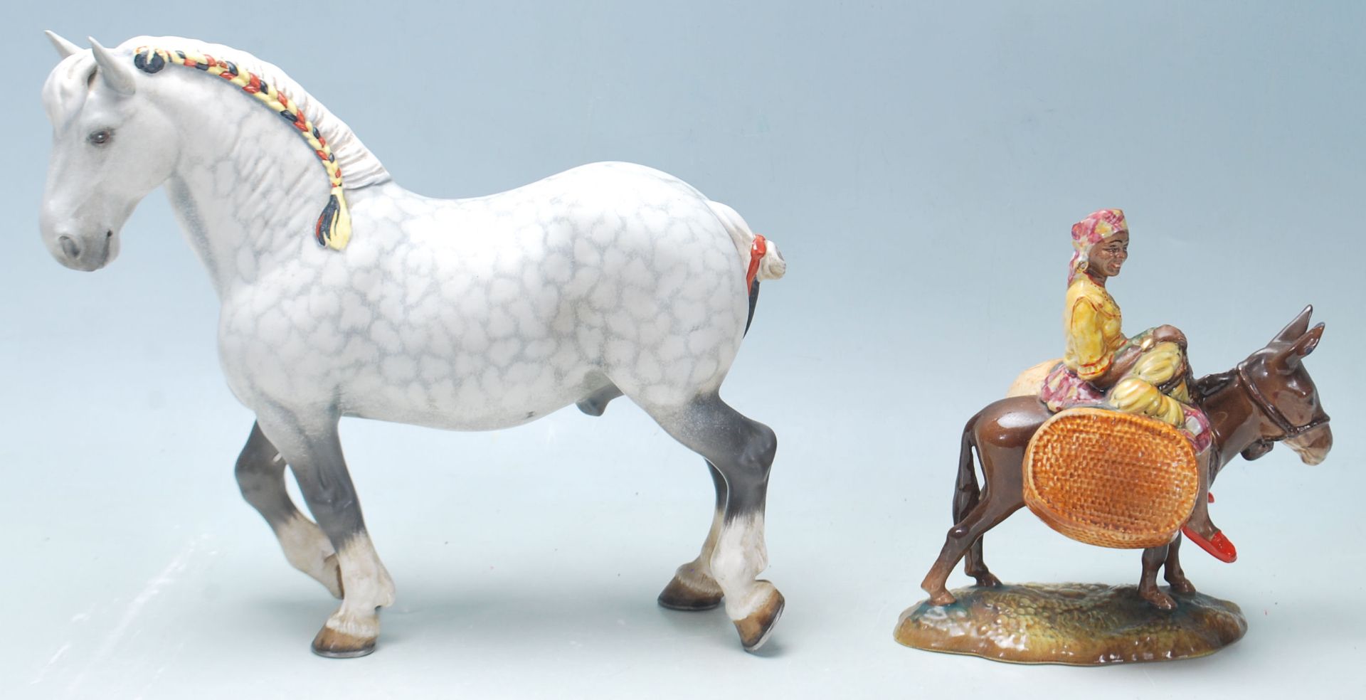 Beswick - A large dapple grey shire horse with a c