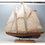 A vintage 20th Century large scratch built of famous Canadian boat named Bluenose fishing and