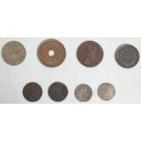 A collection of coins to include a a Vatican and Papal states 1750 Grosso Benoit XIV silver coin,