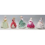 A group of three Royal Doulton bone china ceramic figurines to include Hannah HN3369,Top of the Hill