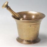 Believed 18th century Georgian English antique bronze apothecary pestle and mortar of a typical