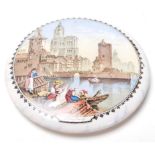 A 19TH CENTURY VICTORIAN STRASBOURG PRATTWARE POT LID