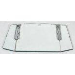 A good 1930's Art Deco frameless wall mirror. Of odeon - theatre cinema style the frameless mirror