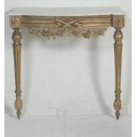 A 19th century French rococo marble and gilt wood console table. The hall / side table being