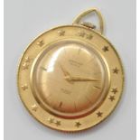 A vintage Swiss Sarcar Geneve Incabloc 17 rubis fob watch of round form having a round gilt face