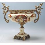 A 20th Century centrepiece / mantelpiece twin handled planter vase having an oval bowl being