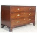 A 19th Century Victorian mahogany attic chest / bachelors chest having three drawers with brass