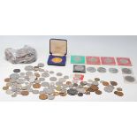 A collection of mized coins dating from the 19th Century to include an 1896 Victorian crown, a
