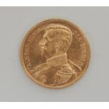 BELGIAN FRANC ALBERT KONIG GOLD COIN