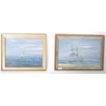 Norman Poole - Two oil on canvas paintings on ships at sea to include one entitled 'After the Storm'
