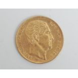 19TH CENTURY BELGIAN FRANC GOLD COIN