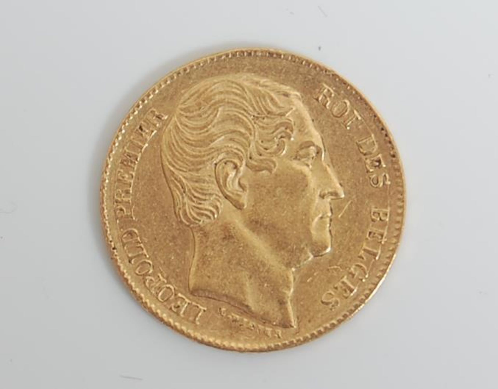 19TH CENTURY BELGIAN FRANC GOLD COIN