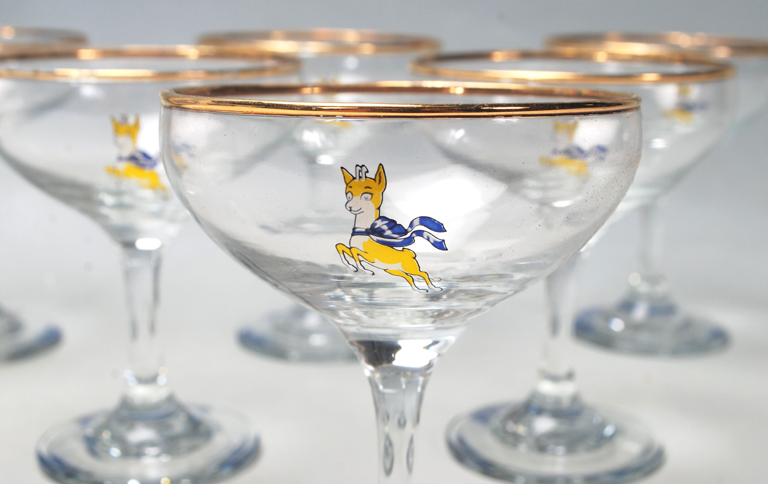 VINTAGE RETRO BABYCHAM GLASSES - Image 3 of 6