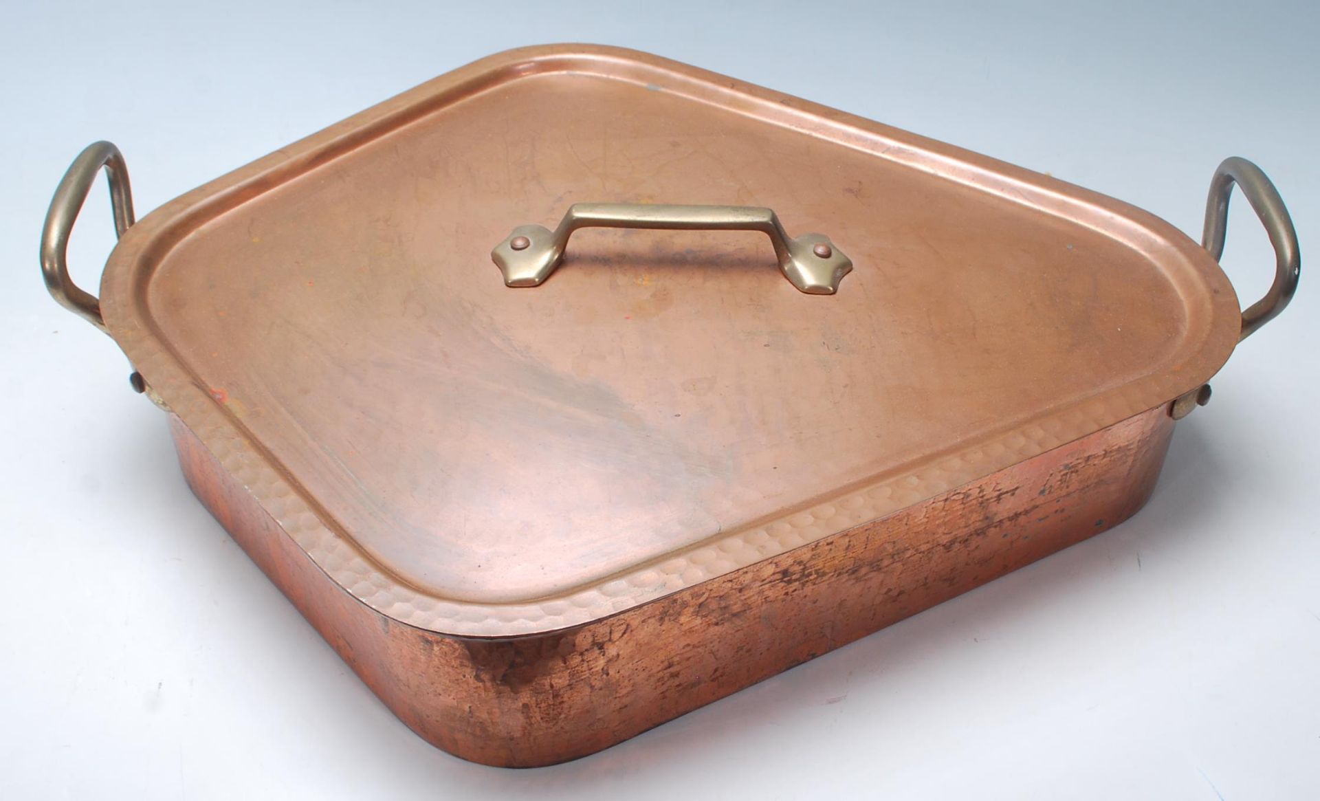A late 20th Century French copper and metal twin handled turbotiere / fish poacher / fish pan / - Bild 2 aus 4