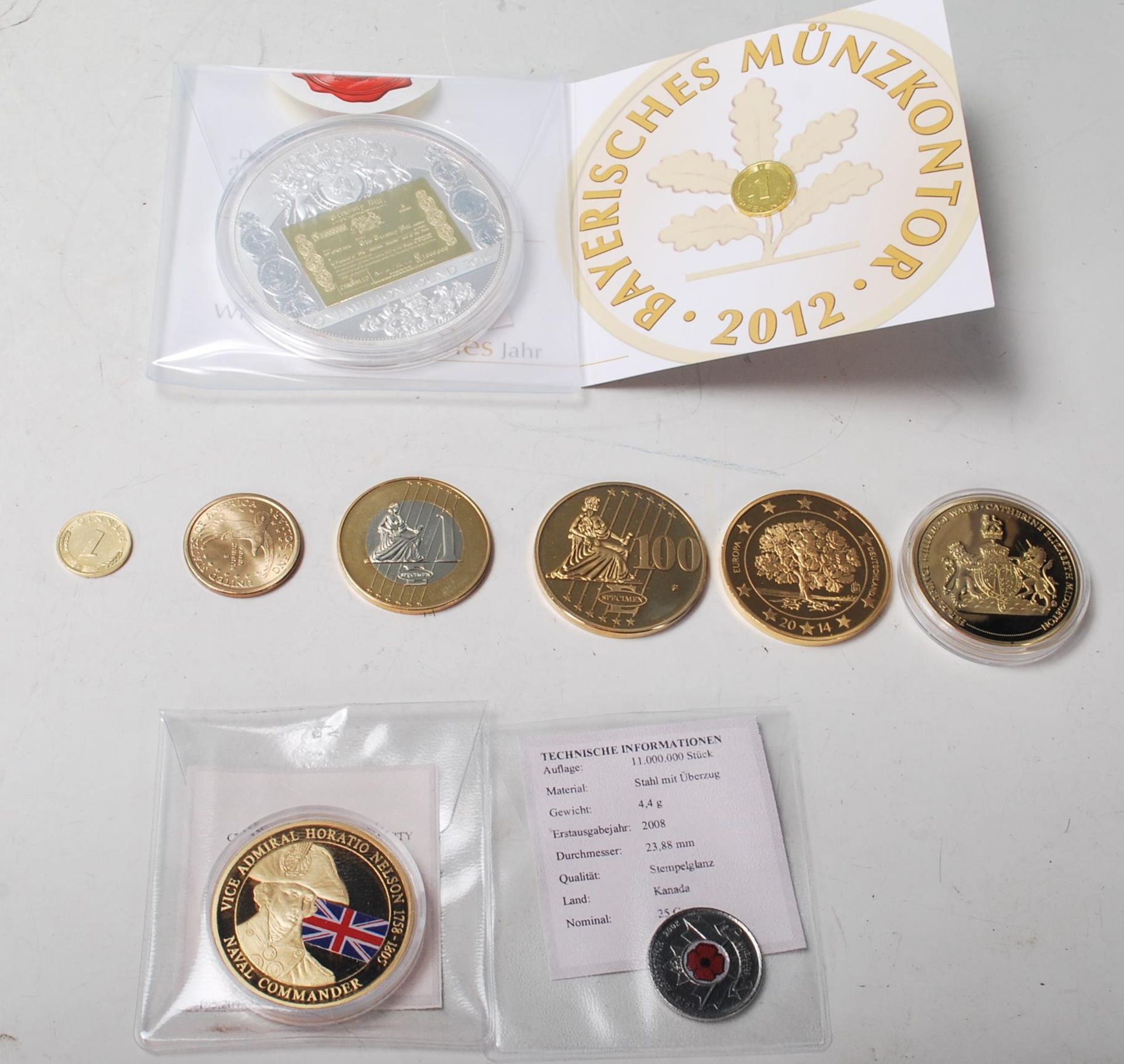 COLLECTION OF COMMEMORATIVE MEDALLIONS AND INGOTS - Bild 11 aus 12