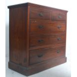 An Edwardian walnut 2 over 3 chest of drawers. Raised on a plinth base with 2 short over 3 deep