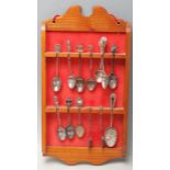 COLLECTION OF COMMEMORATIVE SPOONS & WALL DISPLAY