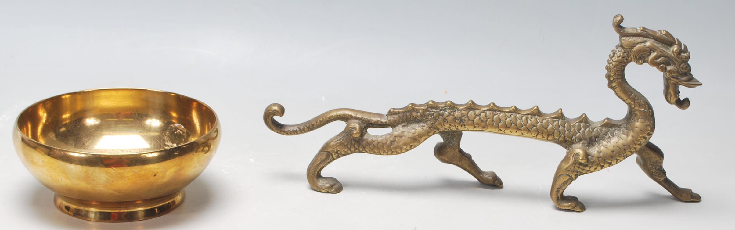 A 20th century Chinese antique bronze / brass pray - Image 3 of 5