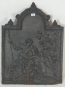 A Victorian 19th century cast iron fire back. Take