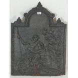 A Victorian 19th century cast iron fire back. Take