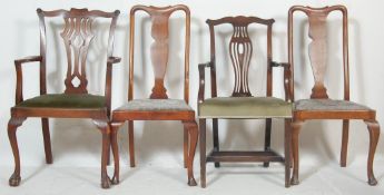 A set of 4 1920's mahogany Chippendale revival din