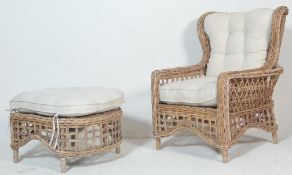A modern 20th century wicker conservatory chair an