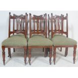 A set of 6 late Victorian mahogany Art Nouveau din