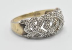 A hallmarked 9ct gold pierced knot design ring bei