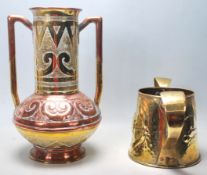 PAIR OF BRASS AND COPPER HAND MADE VESSELS