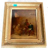 ANTIQUE VICTORIAN 19TH CENTURY OIL ON PANEL PAINTING