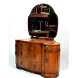 A EARLY 20TH CENTURY EDWARDIAN WALNUT KIDNEY SHAPE DRESSING TABLE