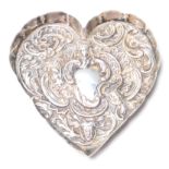 EDWARDIAN HEART SHAPED SILVER TRINKET DISH