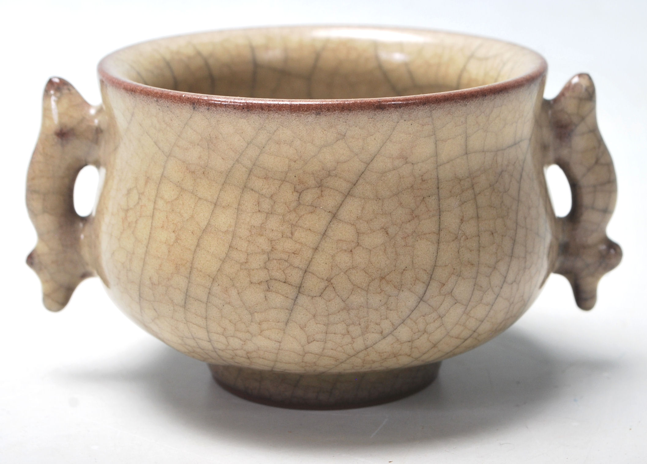 CHINESE CRACKLE GLAZE CENSER BOWL - Image 3 of 6